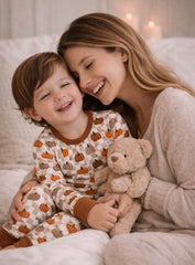Baby and Toddler Bamboo Pumpkin Checkerboard 2 Piece Set Long Sleeves