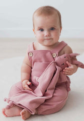 Baby and Toddler Girls Organic Cotton Pink Overalls