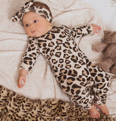 Baby Girl Cotton Pretty in Leopard Romper with Headband