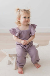 Baby and Toddler Organic Cotton Lilac Long Romper/ Jumpsuit