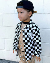 Baby and Toddler Boy Cotton Black and White Checkered Shacket