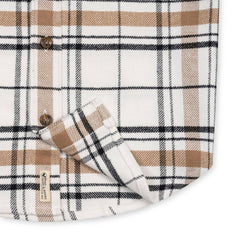 Organic Flannel Shirt: Soft White Heirloom Plaid / 2T