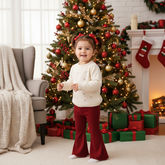 Baby and Toddler Moxlee Bamboo Flare Leggings Dark Red