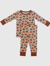 Baby and Toddler Bamboo Pumpkin Checkerboard 2 Piece Set Long Sleeves