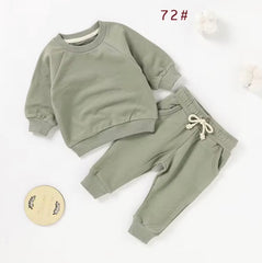 Baby and Toddler Organic Cotton Sage Crew Neck and Jogger Set