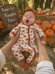 Baby Bamboo Checkerboard Pumpkin Sleeper
