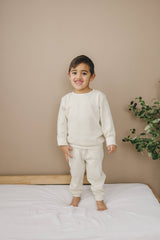 Baby and Toddler Frost Organic Cotton Waffle Knit Crew Neck