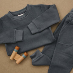Organic Cotton Waffle Knit Little Explorers Crew Neck and Jogger Set