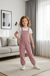 Baby and Toddler Girls Organic Cotton Pink Overalls