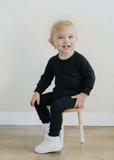 Baby and Toddler Boy Cotton Black Run Around Town Outfit