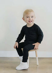 Baby and Toddler Boy Cotton Black Run Around Town Outfit
