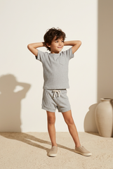 Steel Blue Playtime Set-Ribbed Organic Cotton