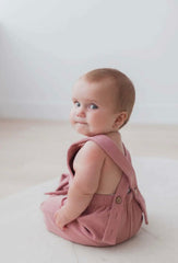 Baby and Toddler Girls Organic Cotton Pink Overalls