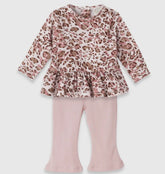 Baby and Toddler Girl Pretty in Pink Leopard Outfit with matching Headband
