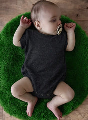 Baby Cotton Charcoal Speckle Bubble Romper