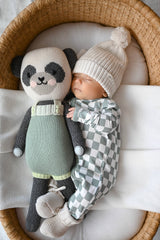 Baby Boy or Girl Bamboo Green Checkered Double Zipper Sleeper