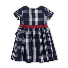 Organic Smocked Poplin Dress: First Day Plaid / 2T