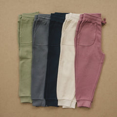 Baby and Toddler For Boys or Girls Mauve Organic Cotton Waffle Knit Joggers