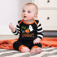 Baby Halloween Romper – My 1st Halloween Cotton One Piece with Ghost & Pumpkin