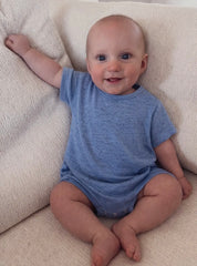 Baby Cotton Blue Speckled Bubble Romper