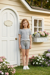 Steel Blue Playtime Set-Ribbed Organic Cotton