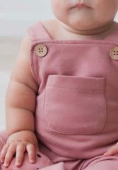 Baby and Toddler Girls Organic Cotton Pink Overalls