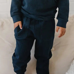 Baby and Toddler Boy or Girls Organic Cotton Waffle Knit Little Explorer Joggers