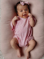 Baby Girl Cotton Pink Speckled Bubble Romper