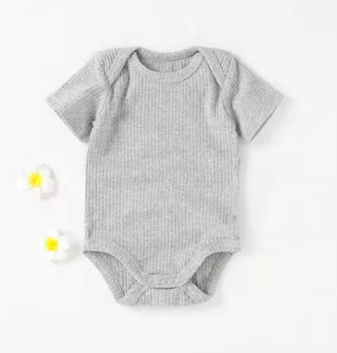 Light Gray Ribbed Bodysuit