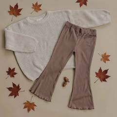 Baby and Toddler Moxlee Bamboo Flare Leggings-Cocoa