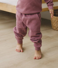 Baby and Toddler Boy or Girls Organic Cotton Waffle Knit Little Explorer Joggers
