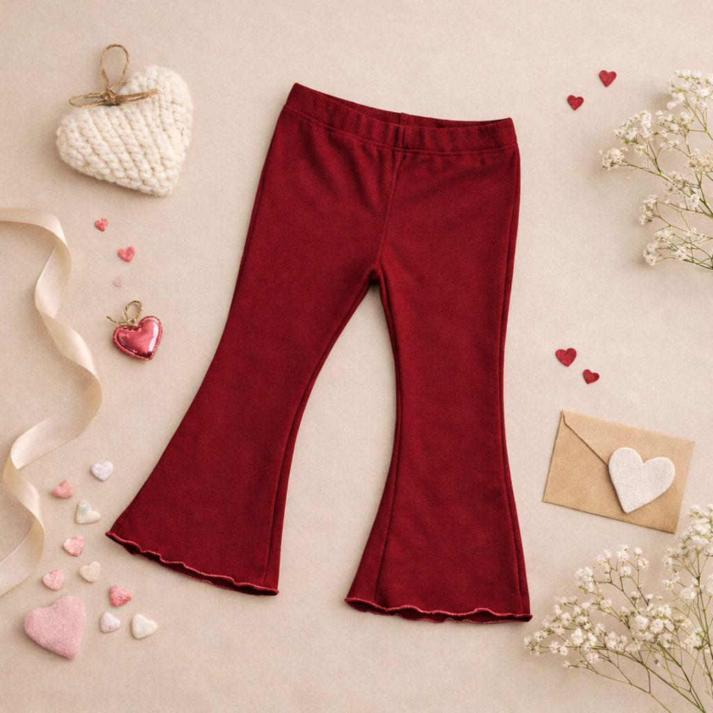 Baby and Toddler Bamboo Flare Leggings Dark Red
