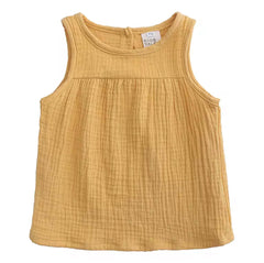 Baby and Toddler Girl Muslin Organic Cotton Fall Yellow Tank Top