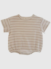 Baby Organic Cotton Stripped Bubble Romper