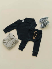 Baby and Toddler Boy Cotton Black Run Around Town Outfit