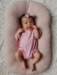 Baby Girl Cotton Pink Speckled Bubble Romper
