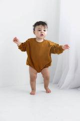 Toddler Sweatshirt Bubble Romper Cinnamon