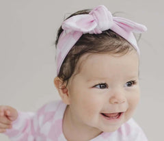 Baby and Toddler Girl Black or Pink Checkered Headband