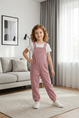 Baby and Toddler Girls Organic Cotton Pink Overalls