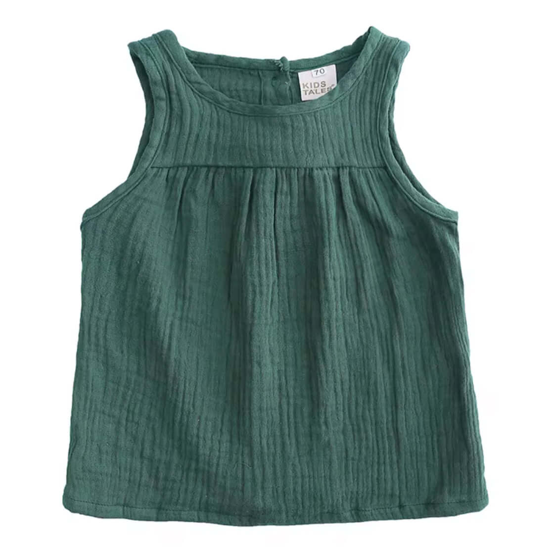 Baby and Toddler Girls Muslin Organic Cotton Fall Green Tank Top