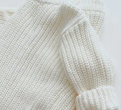 Baby and Toddler Girls Cotton Milk White Sweater
