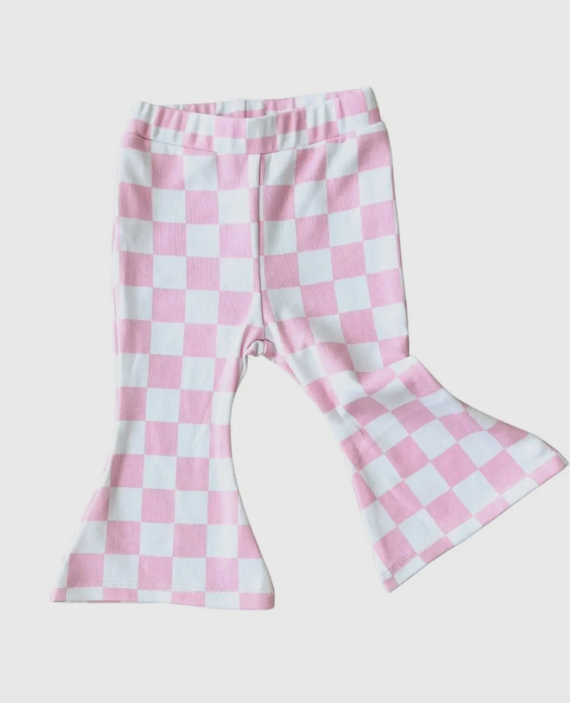 Baby and Toddler Girl Cotton Pink Checkered Flare Leggings