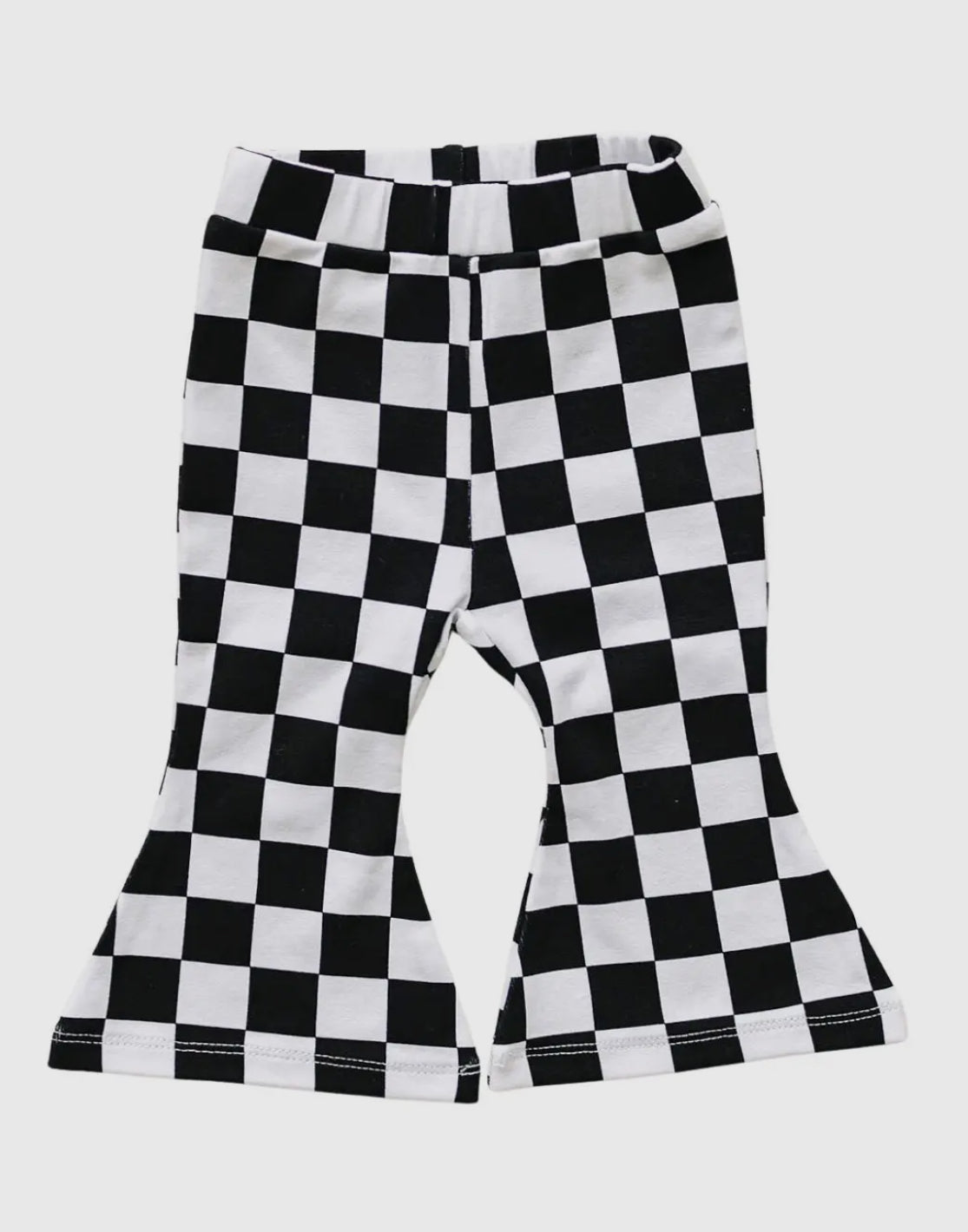 Baby and Toddler Girl Black Checkered Flare Leggings