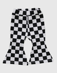 Baby and Toddler Girl Black Checkered Flare Leggings