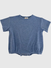 Baby Cotton Blue Speckled Bubble Romper