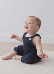 Baby and Toddler Boys Organic Cotton Overalls in Navy or Oatmeal