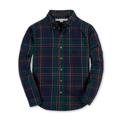 Organic Stretch Poplin Shirt: Scottish Plaid