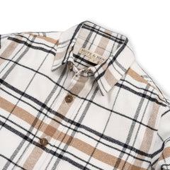 Organic Flannel Shirt: Soft White Heirloom Plaid / 2T