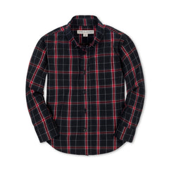 Organic Stretch Poplin Shirt: Black Ballet Plaid